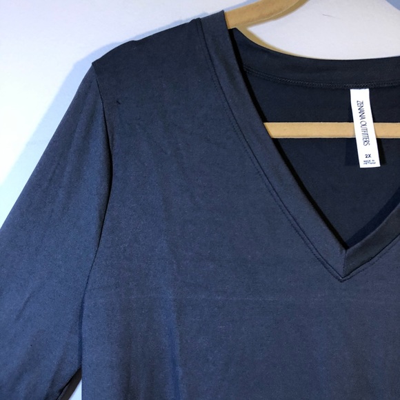 NEW Zenana Long Sleeve Ash Gray Top Size 2X - Picture 3 of 9